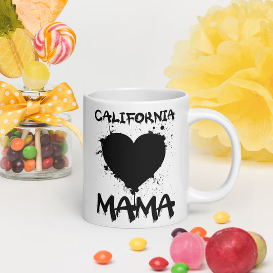 California Mama White glossy mug