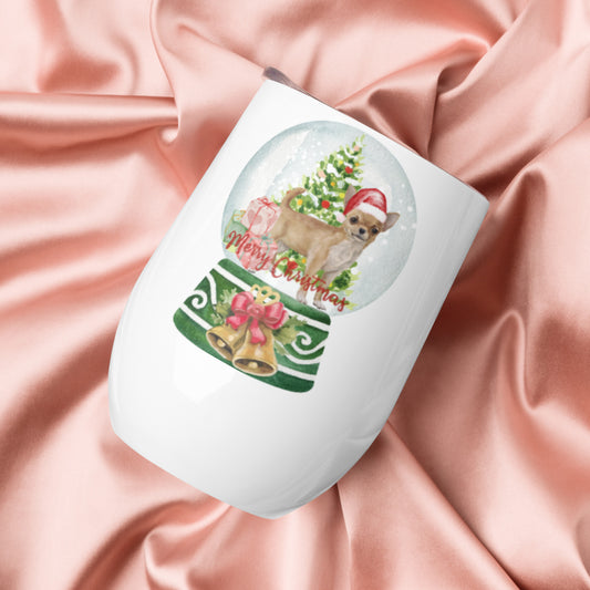 Christmas Chihuahua Wine tumbler,