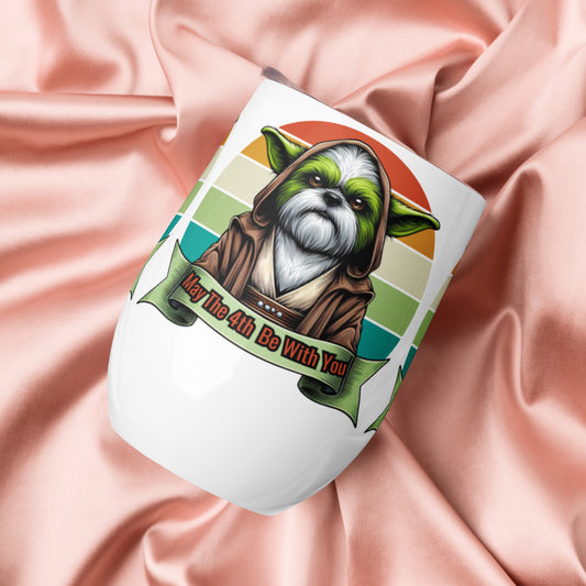 Star Wars Day, May The 4th Be with You, Yoda, Shih Tzu, Shih Tzu Dog, Grogu, Wine tumbler