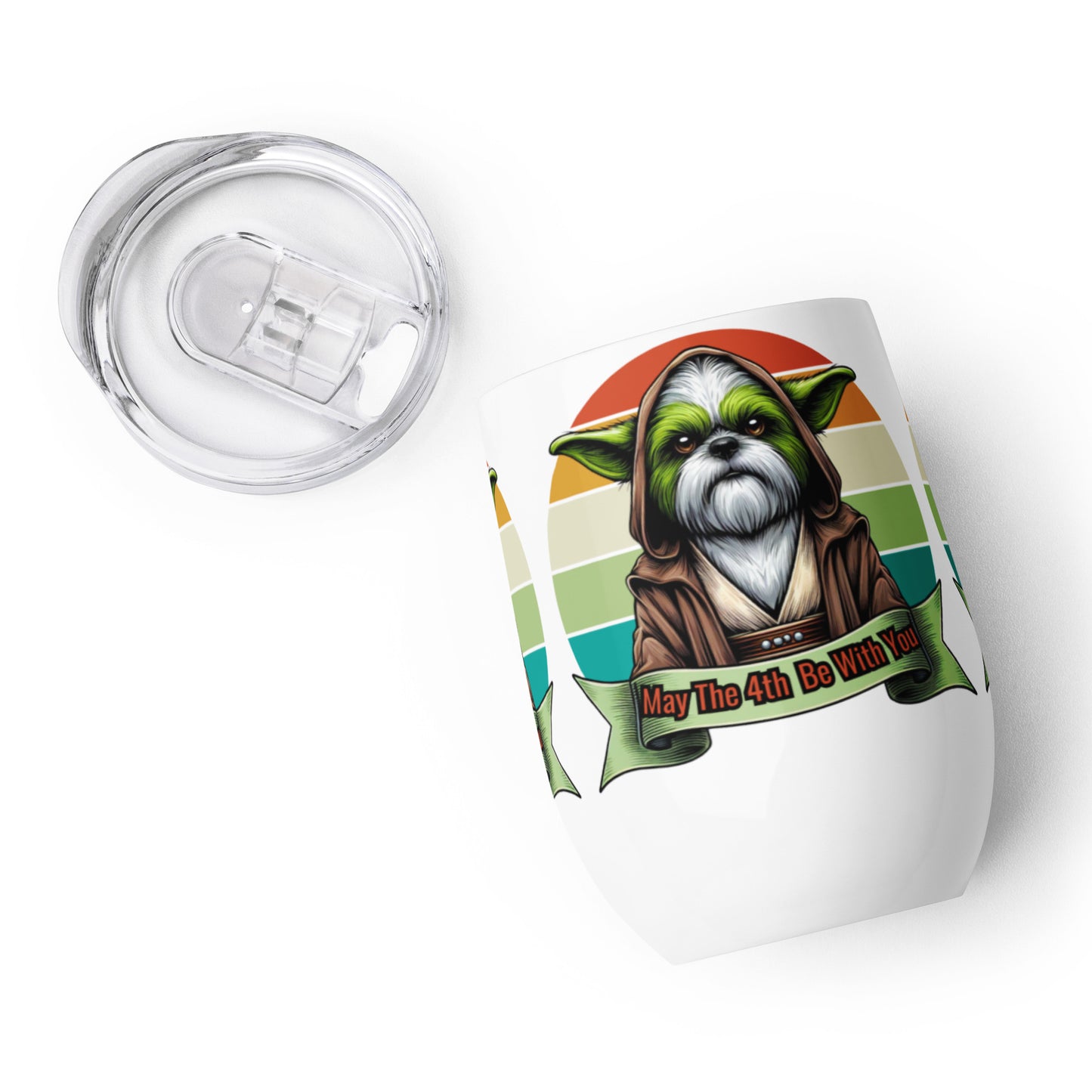 Star Wars Day, May The 4th Be with You, Yoda, Shih Tzu, Shih Tzu Dog, Grogu, Wine tumbler