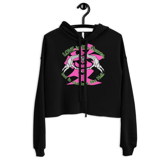 Love is like Heaven,  Skull  Crop Hoodie