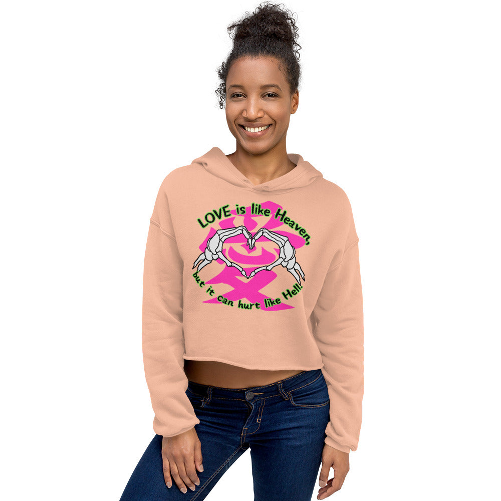 Love is like Heaven,  Skull  Crop Hoodie