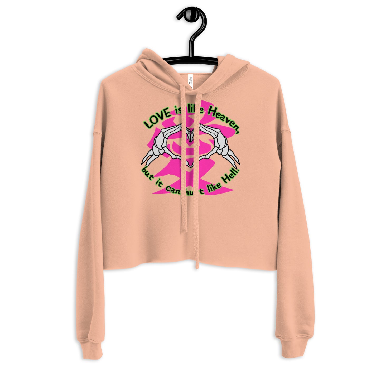 Love is like Heaven,  Skull  Crop Hoodie
