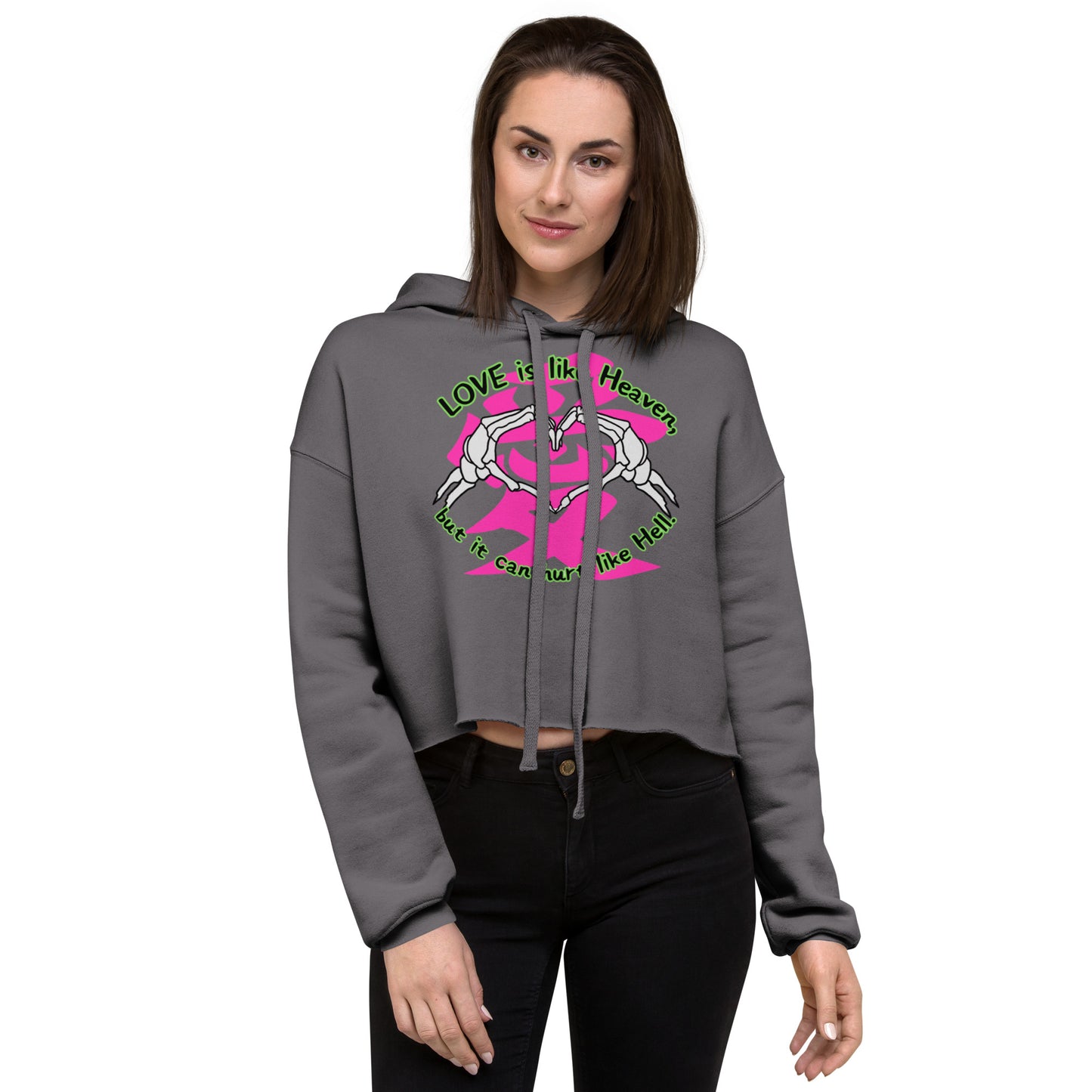 Love is like Heaven,  Skull  Crop Hoodie