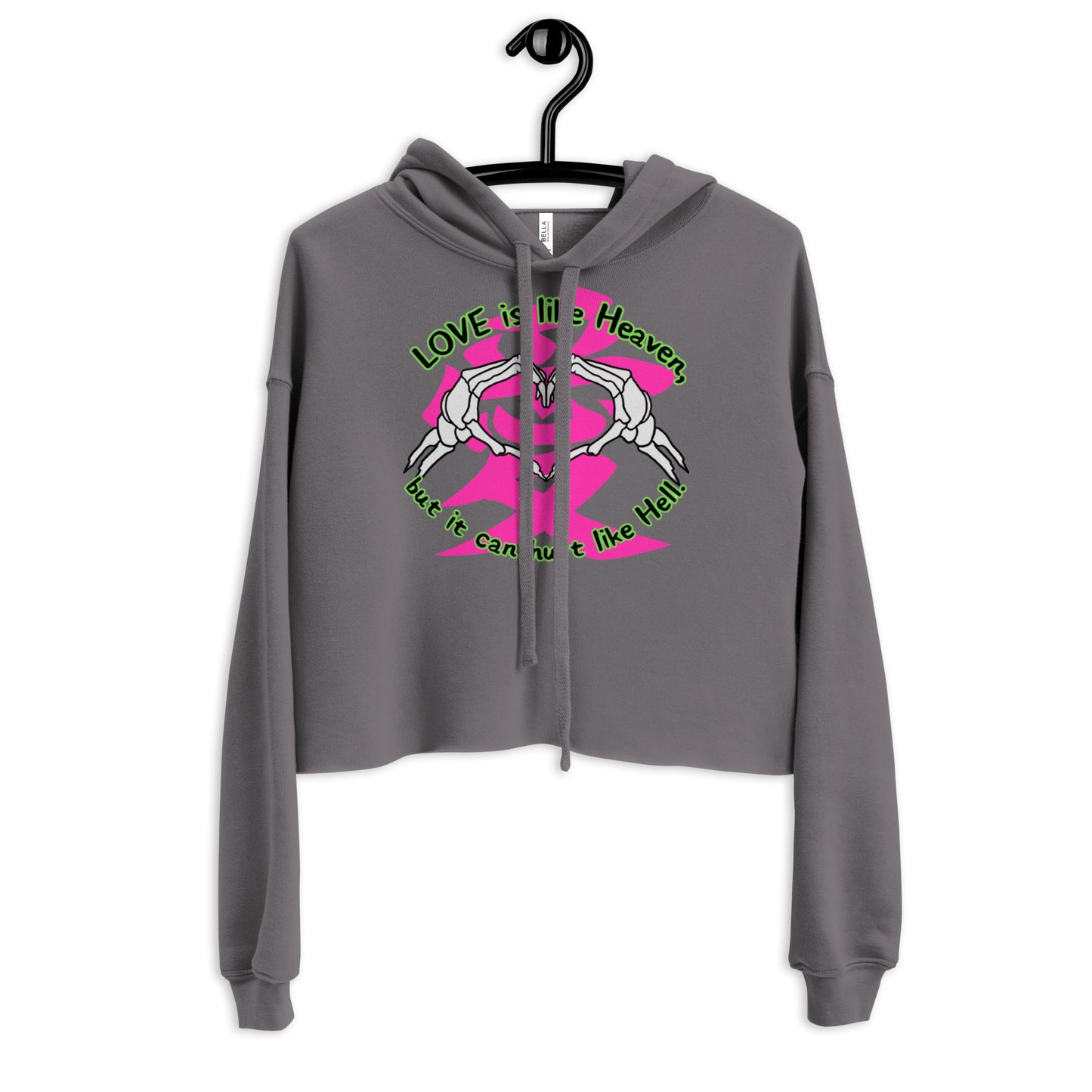 Love is like Heaven,  Skull  Crop Hoodie