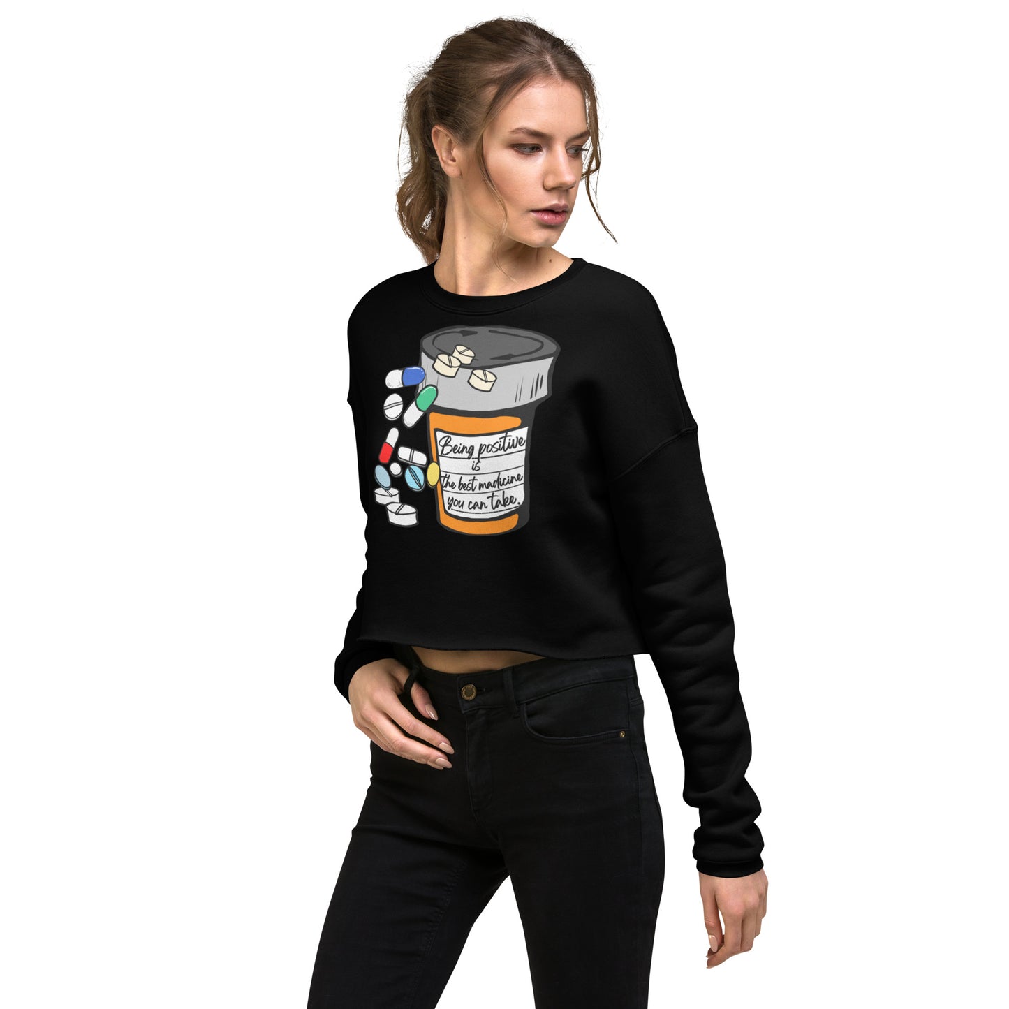 Being positive Crop Sweatshirt