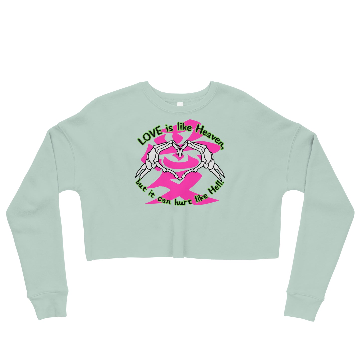 Love is like Heaven, kawaii, ai, love, Crop Sweatshirt