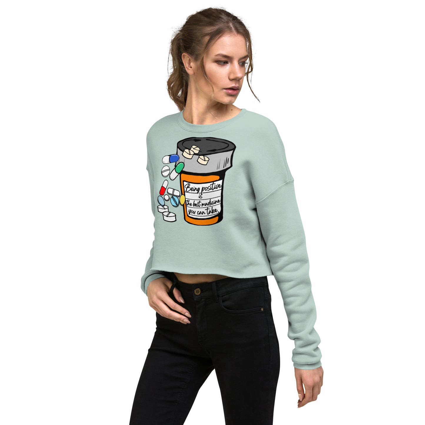 Being positive Crop Sweatshirt