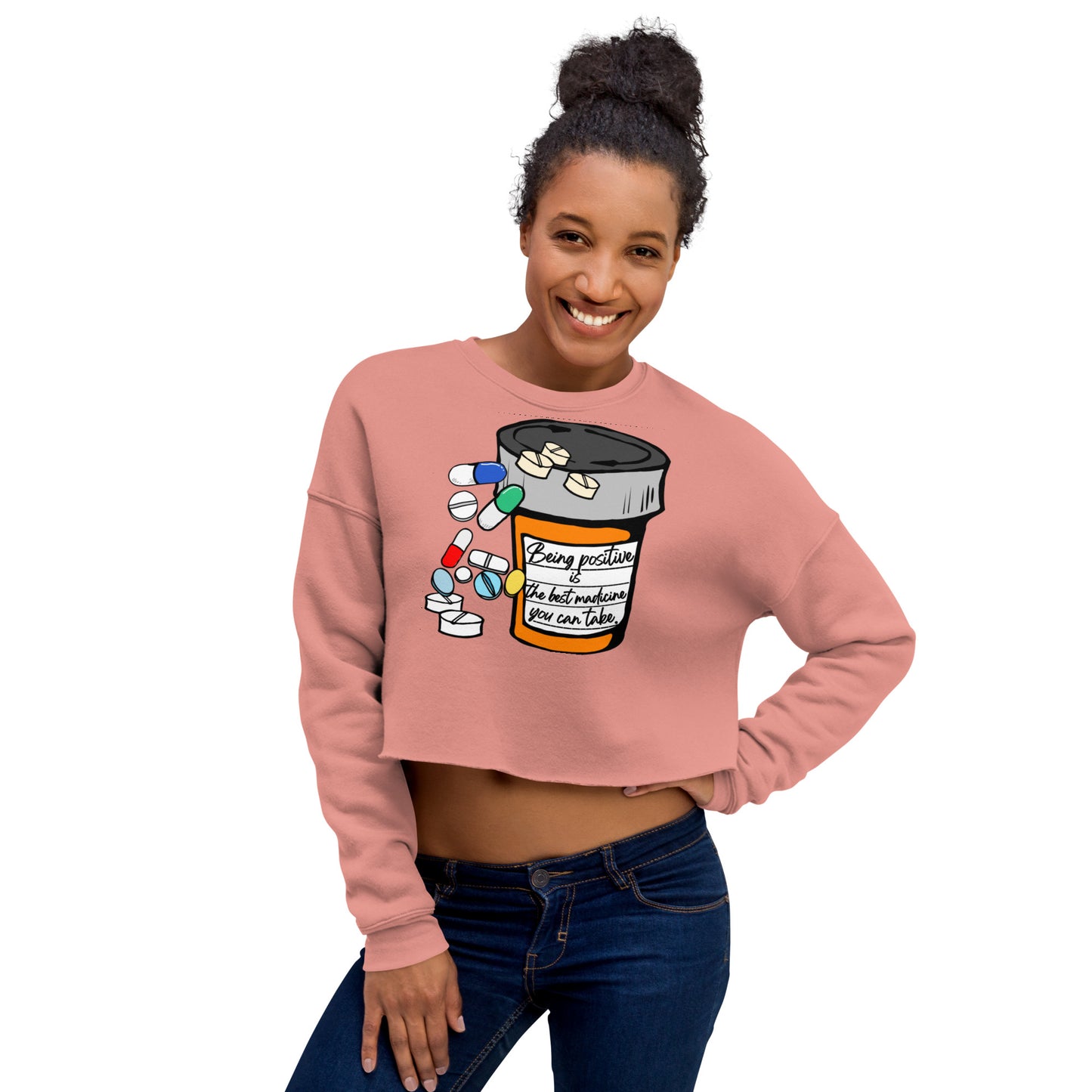 Being positive Crop Sweatshirt