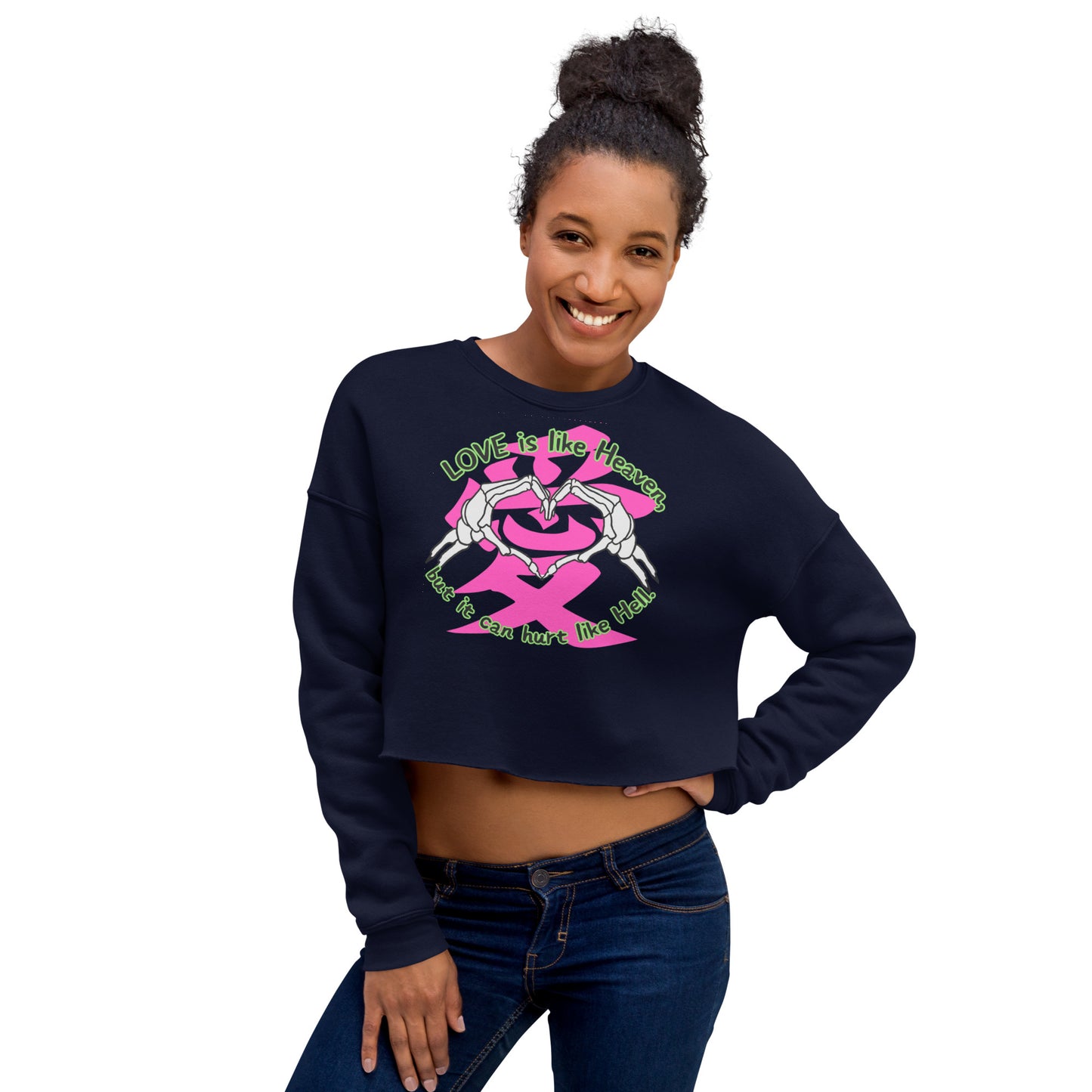 Love is like Heaven, kawaii, ai, love, Crop Sweatshirt