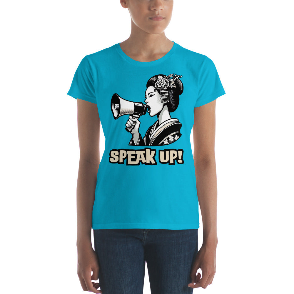 Speak Up, Kawai, Geisha girl, LGBTQ, Unisex gay pride, Against Bullying Tee, Protest shirt, Human Rights, Advocacy Top, Women's short sleeve t-shirt