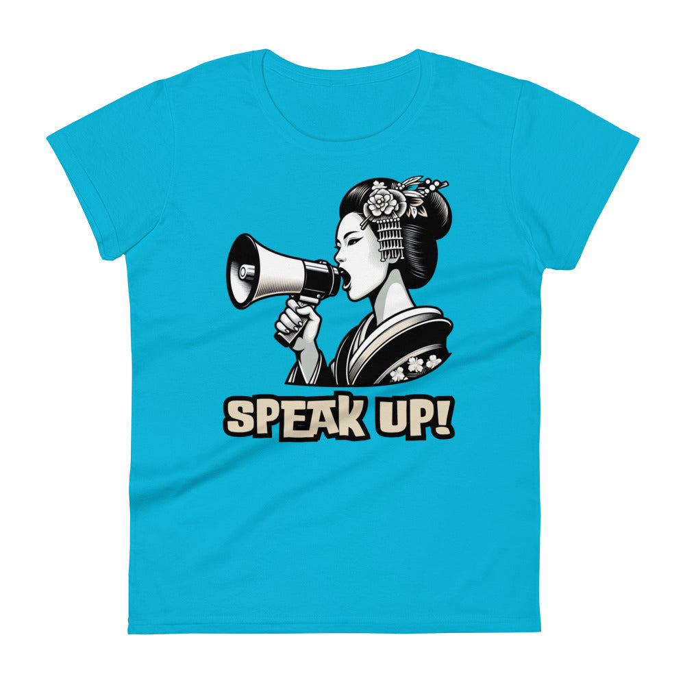 Speak Up, Kawai, Geisha girl, LGBTQ, Unisex gay pride, Against Bullying Tee, Protest shirt, Human Rights, Advocacy Top, Women's short sleeve t-shirt