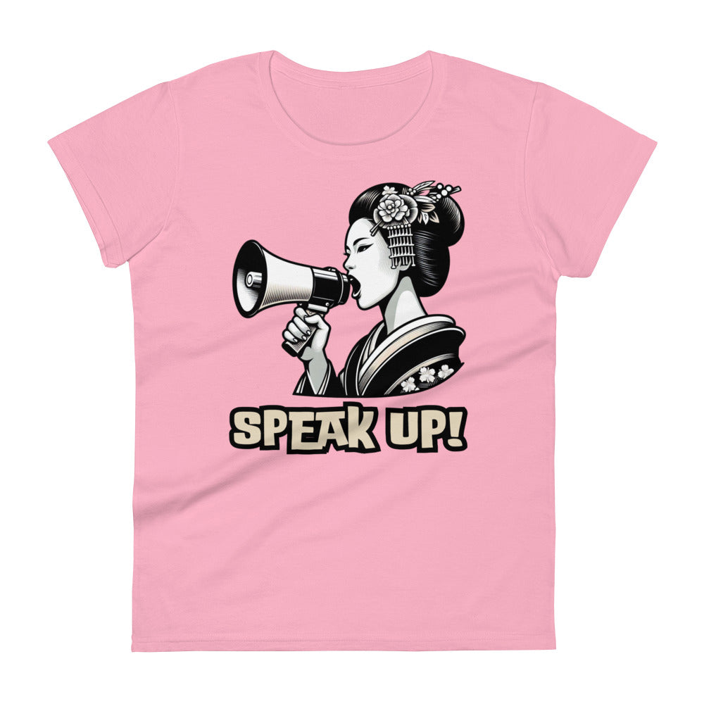 Speak Up, Kawai, Geisha girl, LGBTQ, Unisex gay pride, Against Bullying Tee, Protest shirt, Human Rights, Advocacy Top, Women's short sleeve t-shirt
