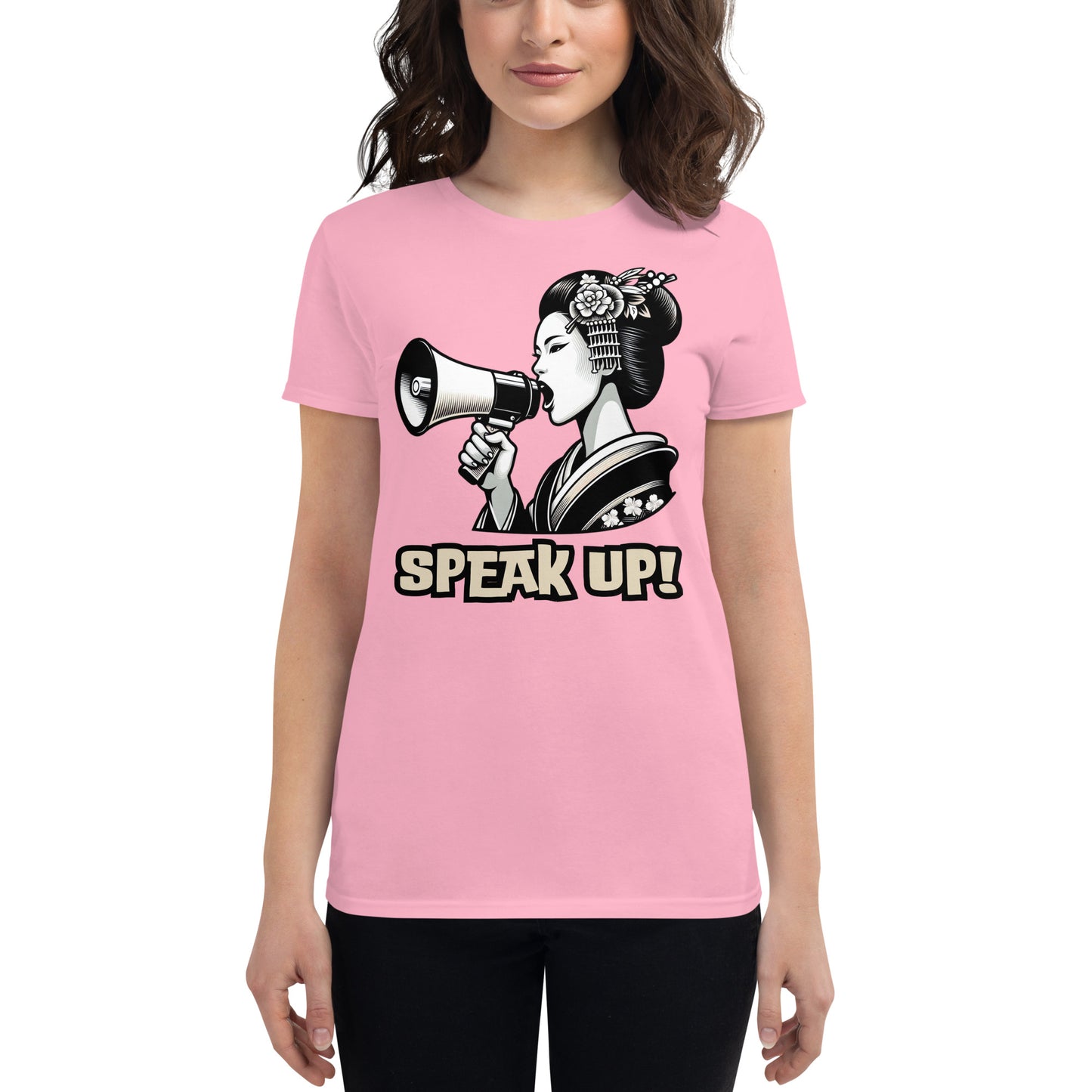 Speak Up, Kawai, Geisha girl, LGBTQ, Unisex gay pride, Against Bullying Tee, Protest shirt, Human Rights, Advocacy Top, Women's short sleeve t-shirt