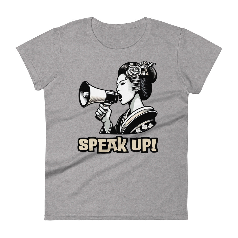 Speak Up, Kawai, Geisha girl, LGBTQ, Unisex gay pride, Against Bullying Tee, Protest shirt, Human Rights, Advocacy Top, Women's short sleeve t-shirt