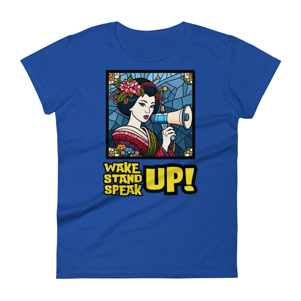 Wake Up Stand Up Speak Up, LGBTQ, gay pride, Against Bullying Tee, Protest shirt, Human Rights, Advocacy Top, Kawaii Women's short sleeve t-shirt