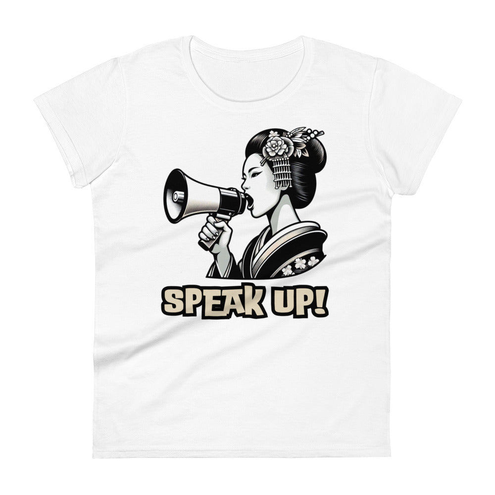 Speak Up, Kawai, Geisha girl, LGBTQ, Unisex gay pride, Against Bullying Tee, Protest shirt, Human Rights, Advocacy Top, Women's short sleeve t-shirt