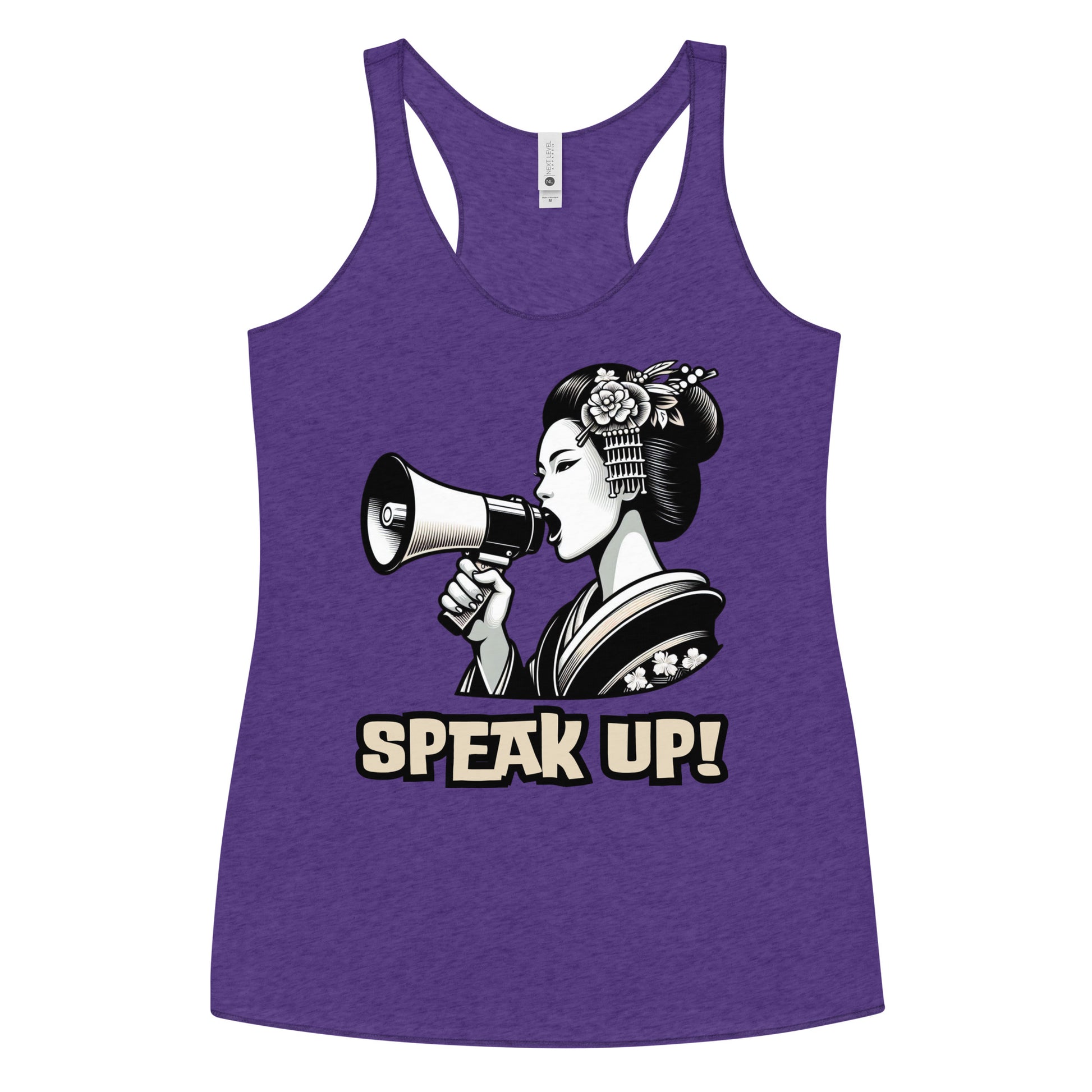 Speak Up, Kawai, Geisha girl, LGBTQ, gay pride, Against Bullying Tank, Protest tank, Human Rights, Advocacy Top, Japanese,  Racerback Tank