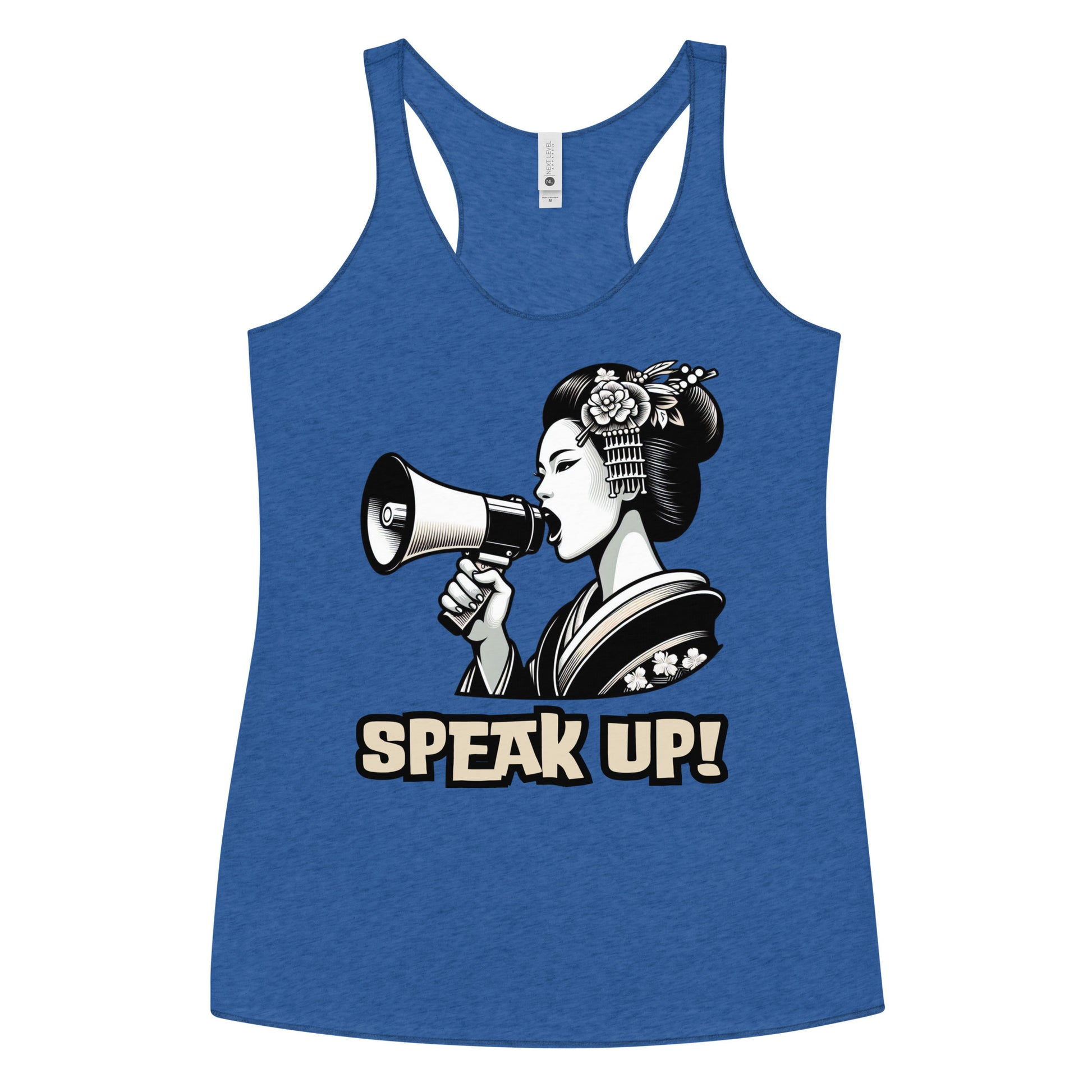 Speak Up, Kawai, Geisha girl, LGBTQ, gay pride, Against Bullying Tank, Protest tank, Human Rights, Advocacy Top, Japanese,  Racerback Tank