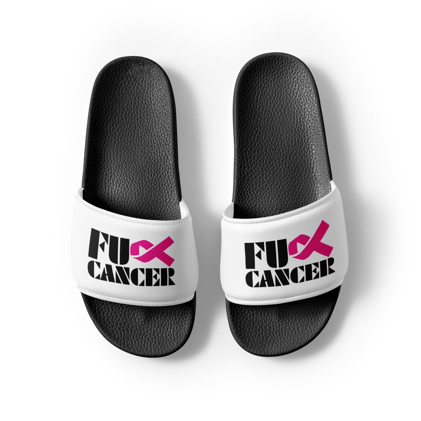 Fuck Cancer, Slippers, Sandals, White. Women's slides