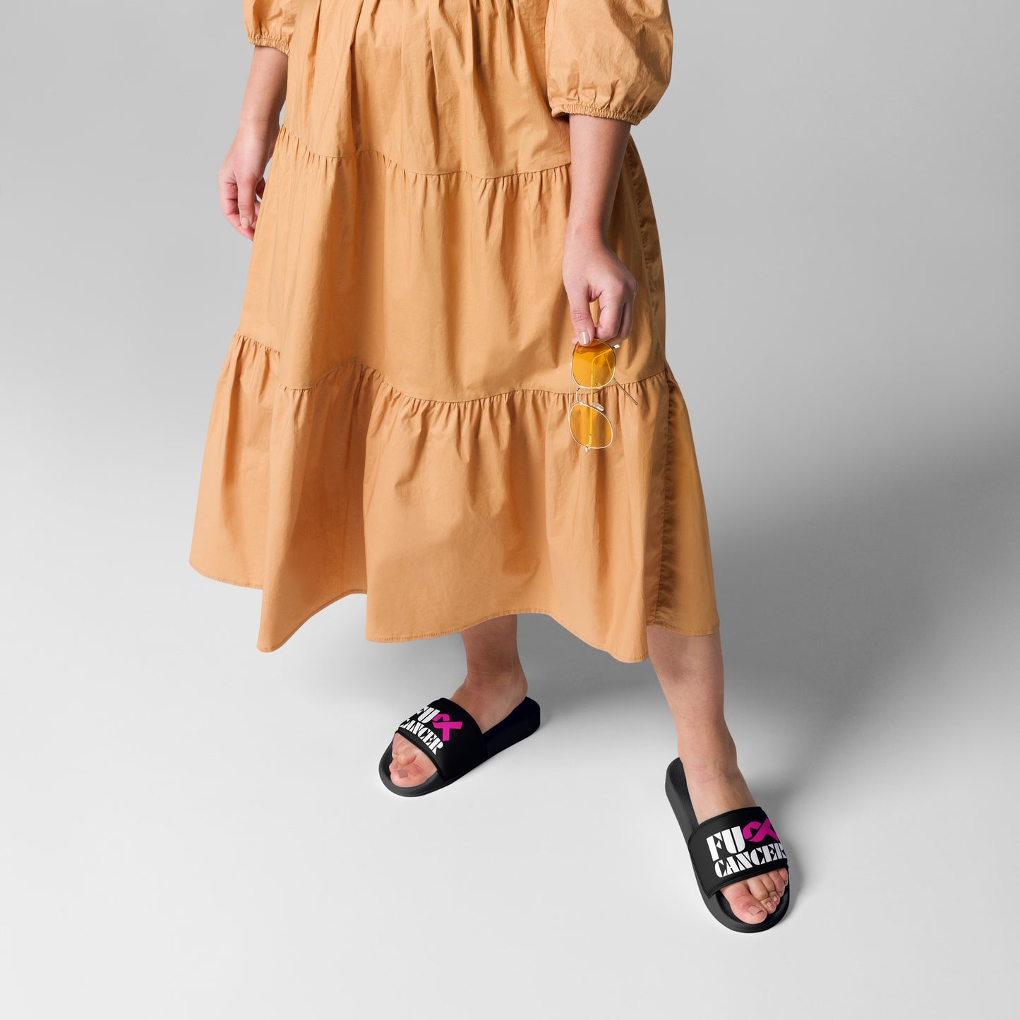 Fuck Cancer, Slippers, Sandals, Black, Women's slides