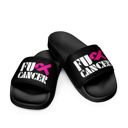 Fuck Cancer, Slippers, Sandals, Black, Women's slides