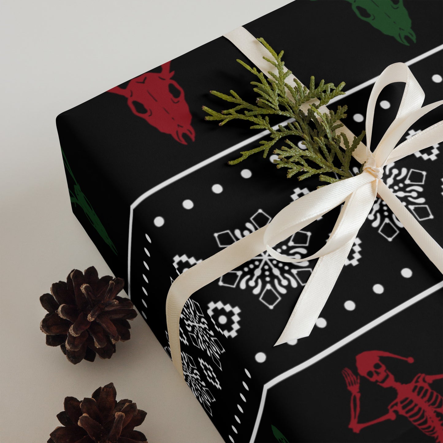 Christmas Skull Wrapping paper sheets