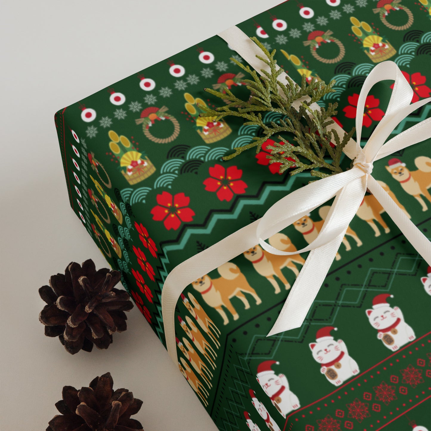 Christmas Japanese style Wrapping paper sheets