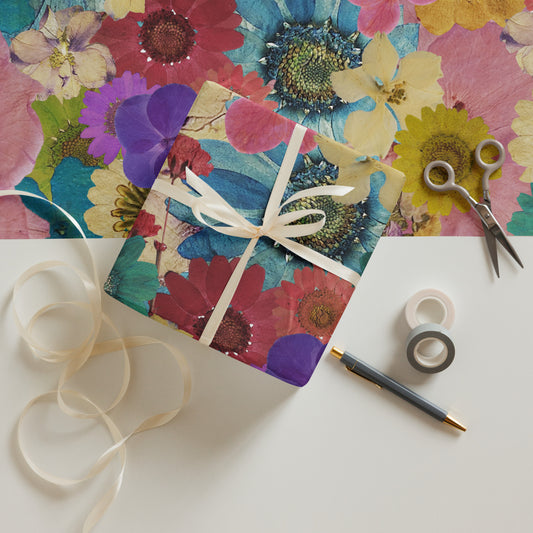 Pressed flowers Wrapping paper sheets