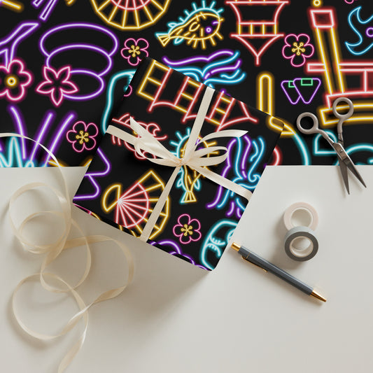 Japanese Neon Sign Wrapping paper sheets