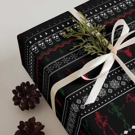 Christmas Skull Wrapping paper sheets