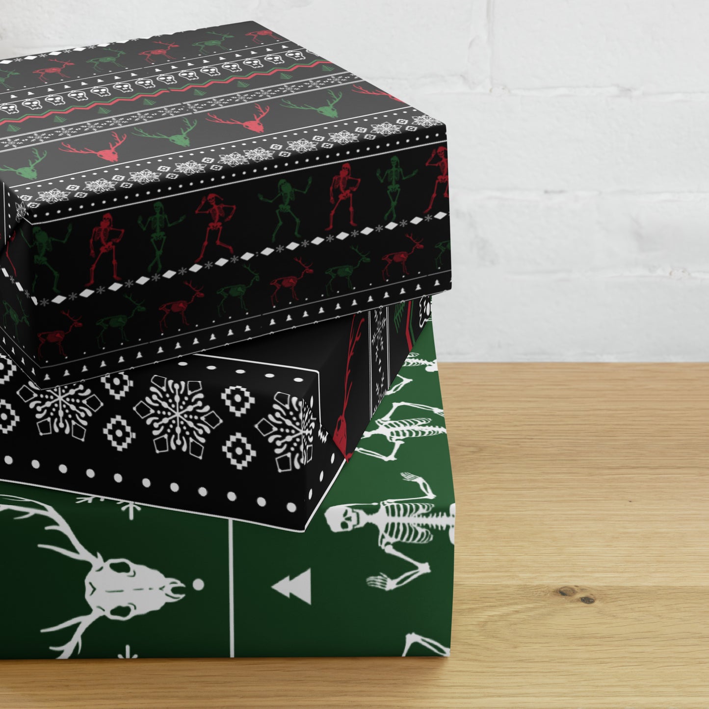 Christmas Skull Wrapping paper sheets