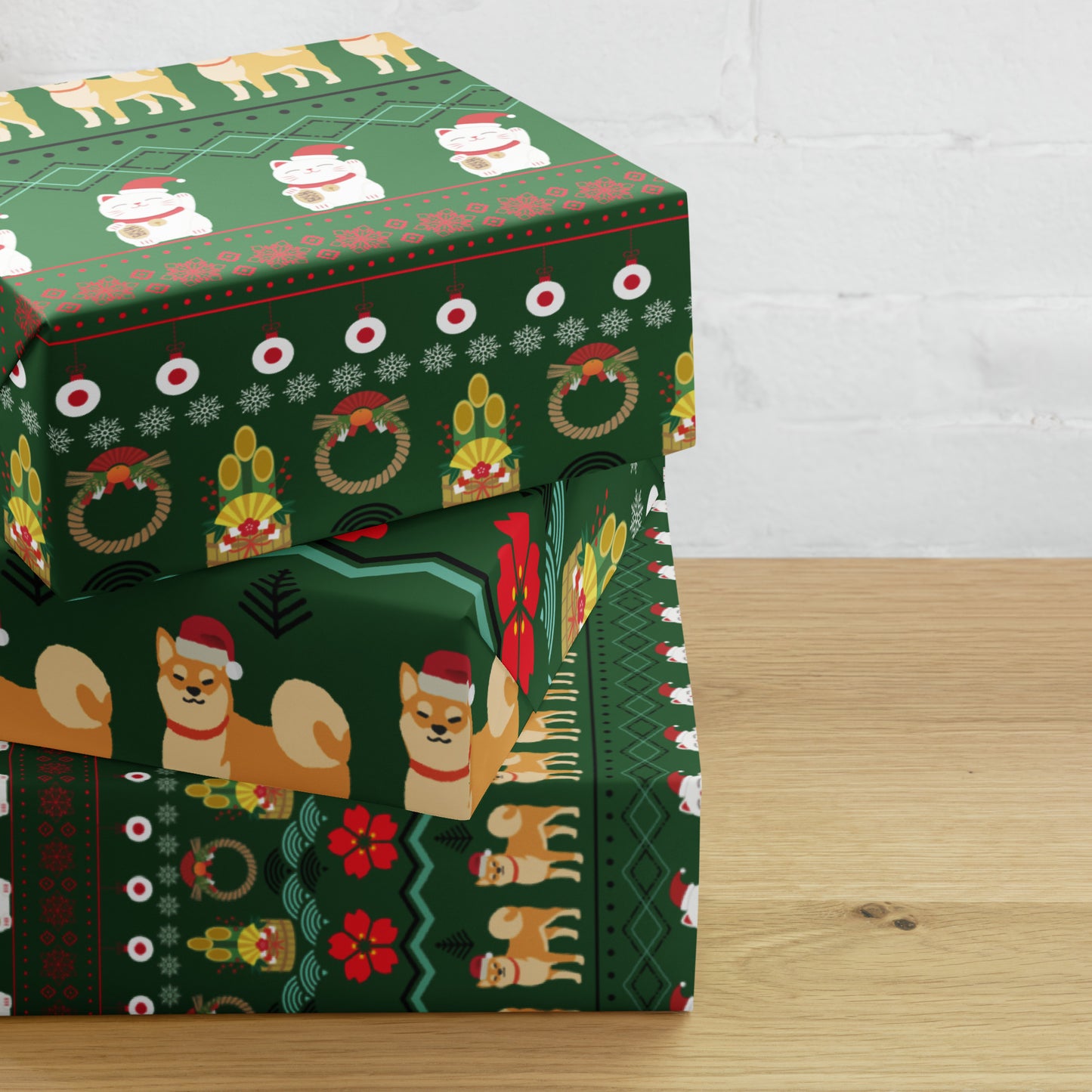 Christmas Japanese style Wrapping paper sheets